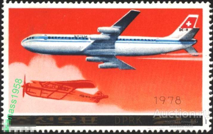 Северная Корея КНДР  Чистая марка Авиация Самолет 1978 