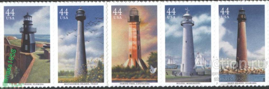 США Чистые марки  Маяки 2008 