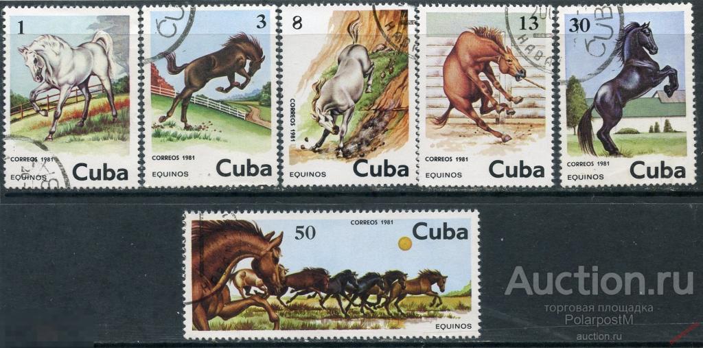 Y85 КУБА 1981 2582-2587 Лошади 