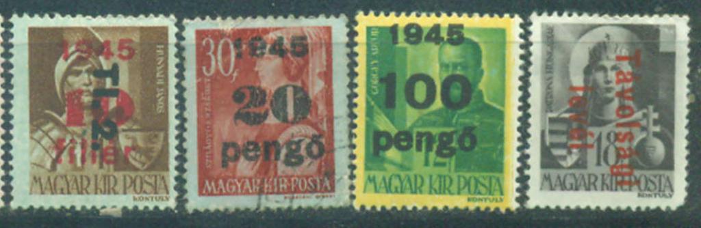 Венгрия 1945г. стандарт Оккупация Советской Армией гашеная*