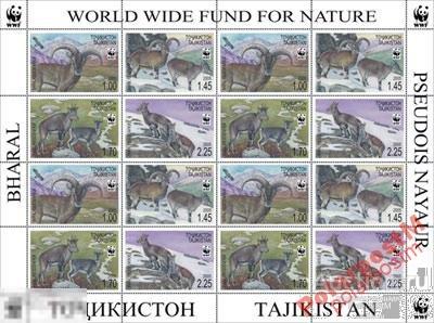 ТАДЖИКИСТАН 2005 №392-395 WWF ГОРНЫЙ КОЗЕЛ. №3 