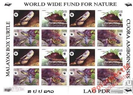ЛАОС 2004 №1927-1930 WWF ЧЕРЕПАХИ. №2 