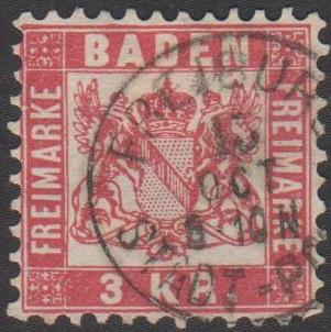 Старая Германия Баден 1868 3 Kr