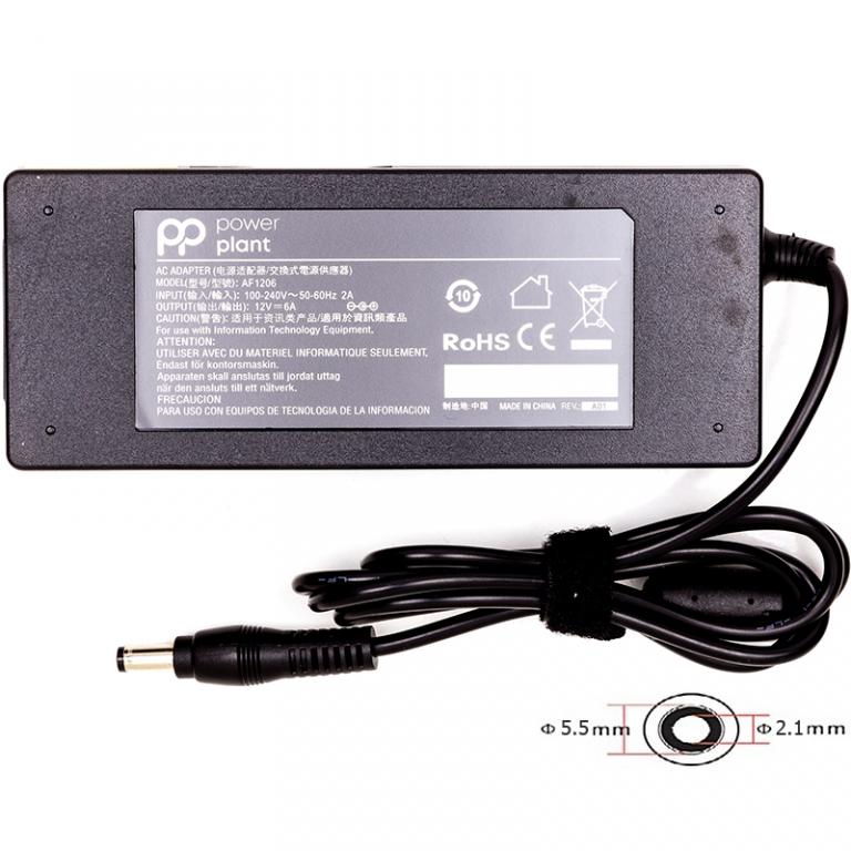 Универсальный блок питания PowerPlant 220V, 12V 72W 6A (5.5*2.1) (NA700608)