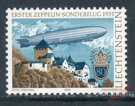 S145 ЛИХТЕНШТЕЙН 1979 724 ЕВРОПА - Почта и связь - История почты. Дирижабли. Авиация 