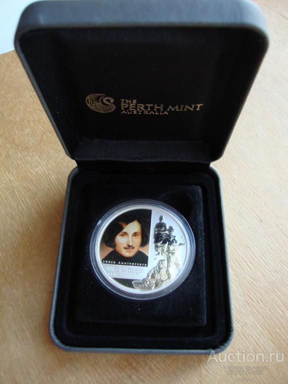 Тувалу 1 доллар 2009 Николай Гоголь писатель Великие русские умы СЕРЕБРО