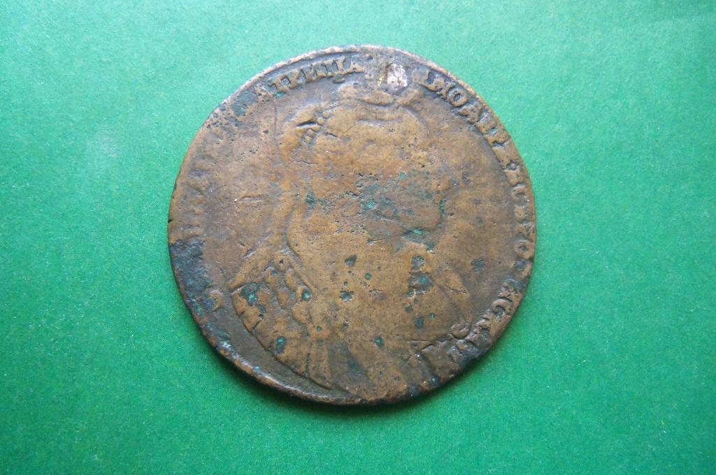 1 рубль 1734 г. Фальшак того времени в ущерб обращению.