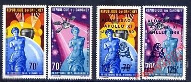ДАГОМЕЯ (БЕНИН) 1968-1969 №335-36+387-88 APOLLO-11 