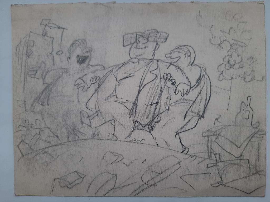 Обозненко Д.Г. (1930-2002) "Ведут проверяющего под руки"