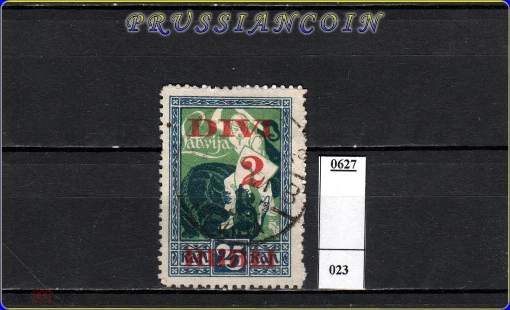 Латвия 1920  Mi 62 н.с.  2R^25к  надпечатка  события