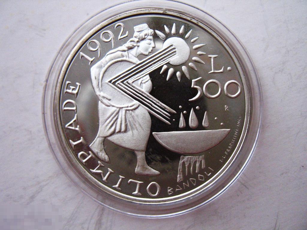500 лир 1991 года Сан-марино Олимпийские игры 1992 года proof