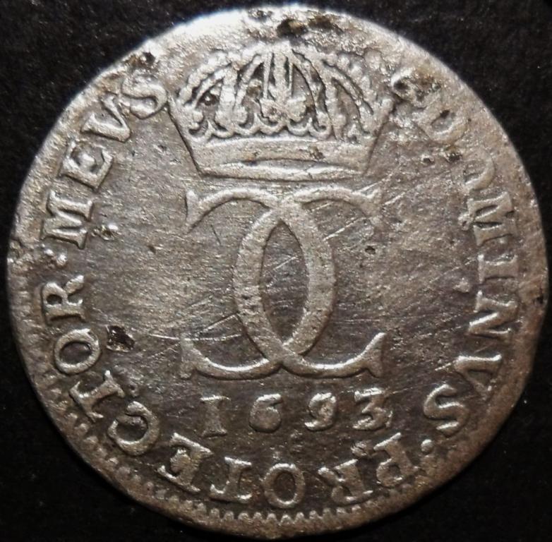 ШВЕЦИЯ 5 ЭРЕ 1693г. СЕРЕБРО. ОРИГИНАЛ.