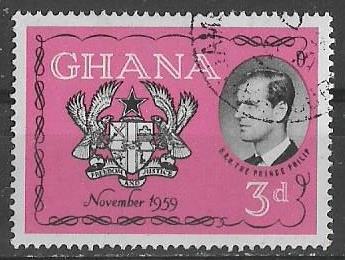 Гана  1959 г.   Принц Филипп, гаш.