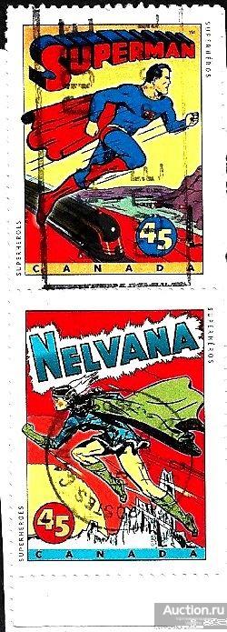 Канада 1995 MiNr 1515, 1517 (1.2€) Герои комиксов. (сцепка на вырезке) U