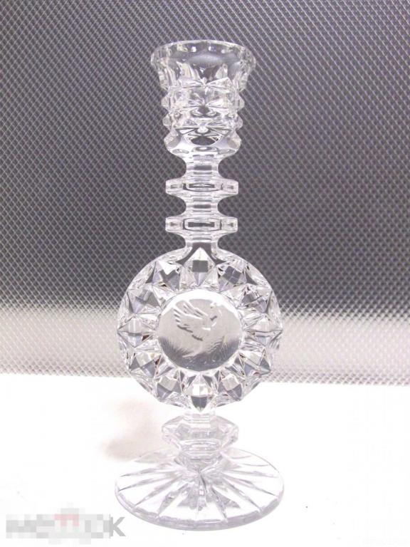 ► ПОДСВЕЧНИК с ПТИЦЕЙ. ХРУСТАЛЬНЫЙ. ХРУСТАЛЬ (ю)