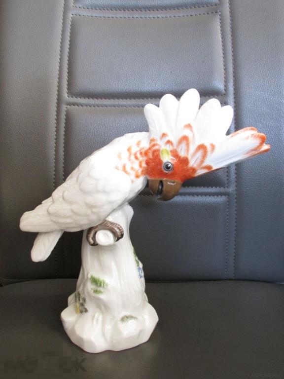 ФАРФОРОВАЯ СТАТУЭТКА ПОПУГАЙ. МЕЙСЕН. ГЕРМАНИЯ. Meissen Porcelain. Редкость!