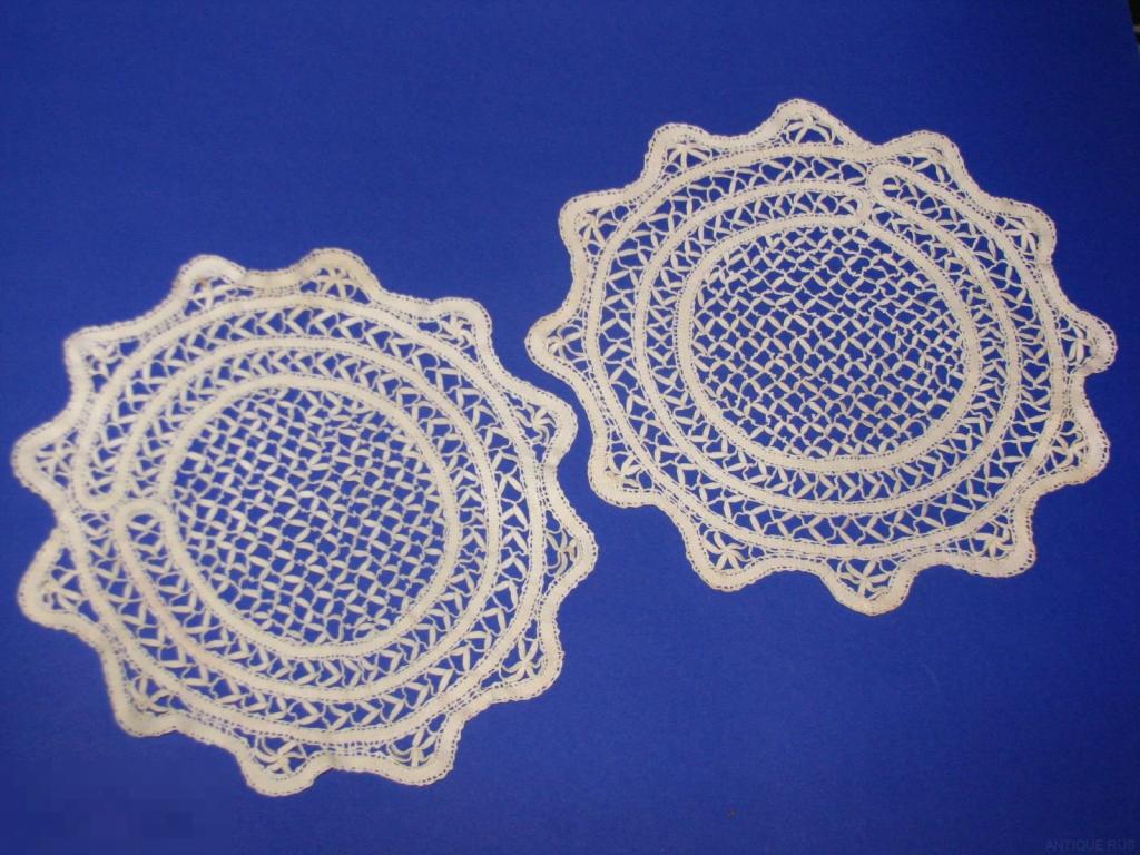 ► СТАРИННЫЕ САЛФЕТКИ_ КОКЛЮШЕЧНОЕ КРУЖЕВО _КОКЛЮШКИ_Цена за пару !!! 