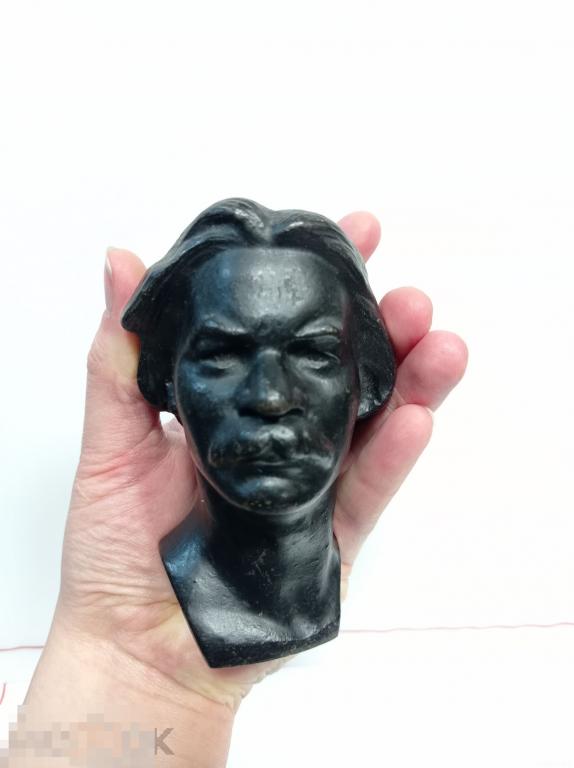 ► Чугунное литье Скульптура бюст чугун литьё МАКСИМ ГОРЬКИЙ. Редкий! АЧ клеймо 
