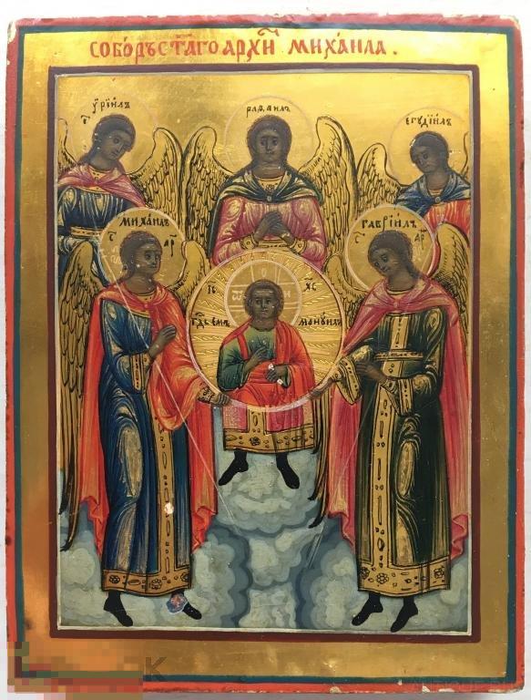 Икона собор Архангела Михаила старинная икона