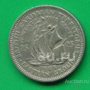 Британские восточные карибские территории 25 центов 1965 (с221)