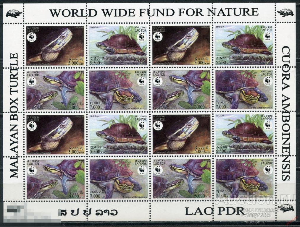 AM40 ЛАОС 2004 1927-1930 WWF Всемирный заповедник природы - Коробчатая черепаха Амбоина 