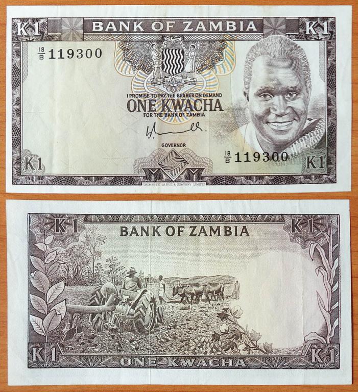 Замбия 1 квача 1976 VF/XF P-19