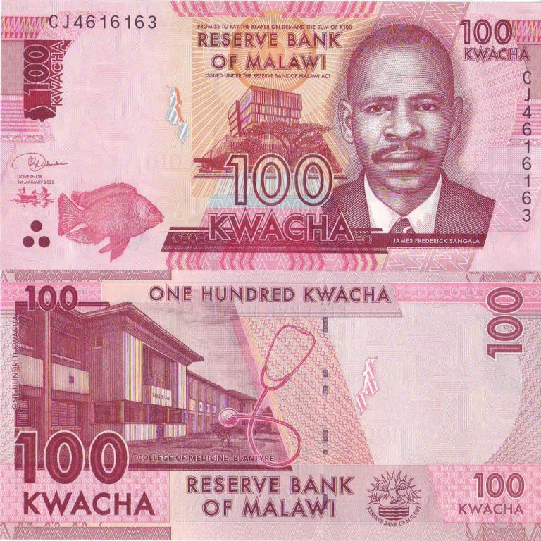 Малави 100 квача 2020 P65e пресс unc