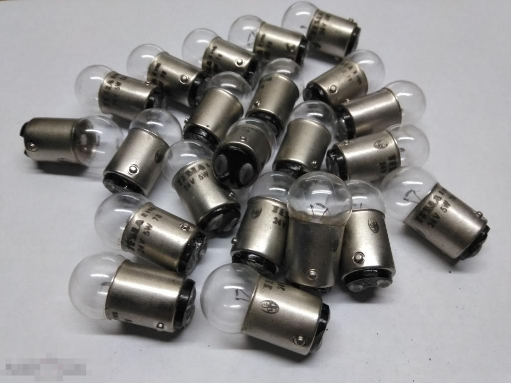 Лампы накаливания специальные. ( TESLA ). Двухкантактная.  24 V.   5 W. 