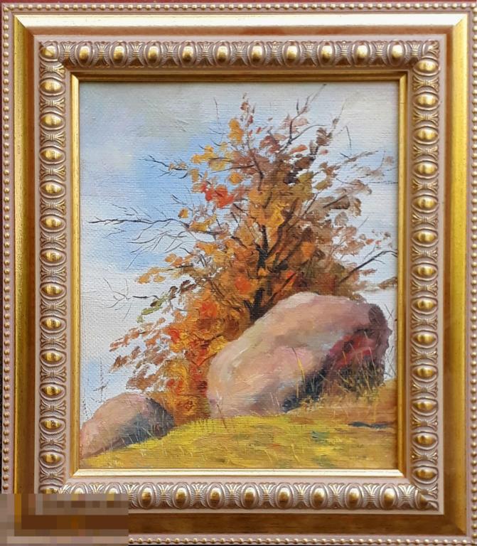 Щербаков В. Валун. 1950-е.  Холст на картоне, масло, 23х19 