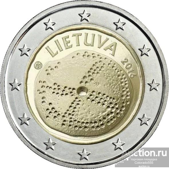 Литва, 2 евро 2016г. Балтийская культура, UNC