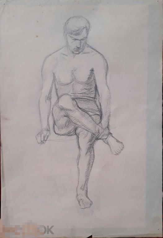Горшман М. Рисунок натурщика_7. ВХУТЕМАС. 1926. Б., карандаш, 45х30 
