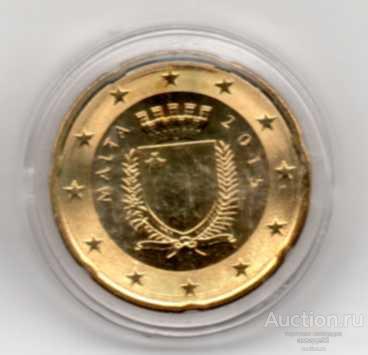 Мальта 20 евроцентов 2015 г. UNC 45 5 4
