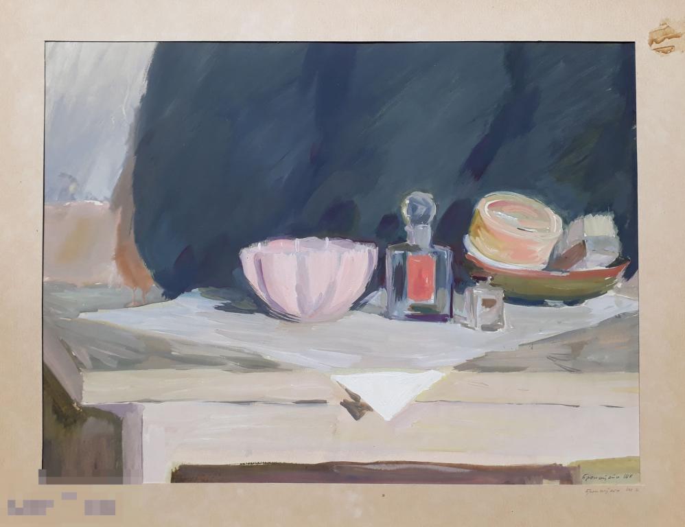 Бронштейн Ш.И. Натюрморт. 1957. Б., акварель, белила, 32х43,5 