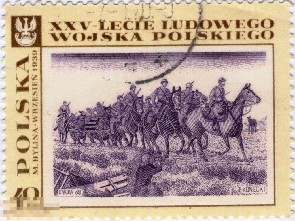 Польша 1968 История Милитария Армия. Живопись Картины 25 лет Войска Польского 
