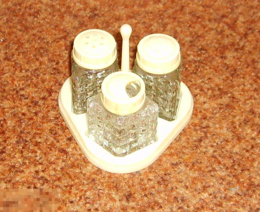 0133 .Набор, солонка, перечница, горчичница. Винтаж СССР 