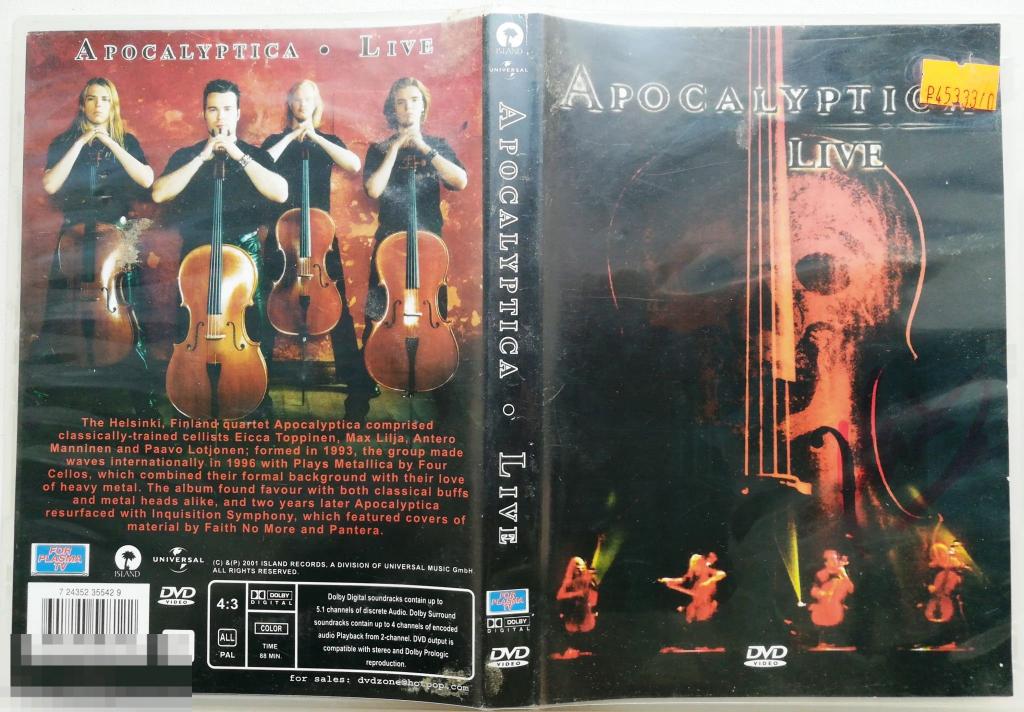 APOCALYPTICA - LIVE. Концерт в Хельсинки. 2001 Сост.: "VERY GOOD" 