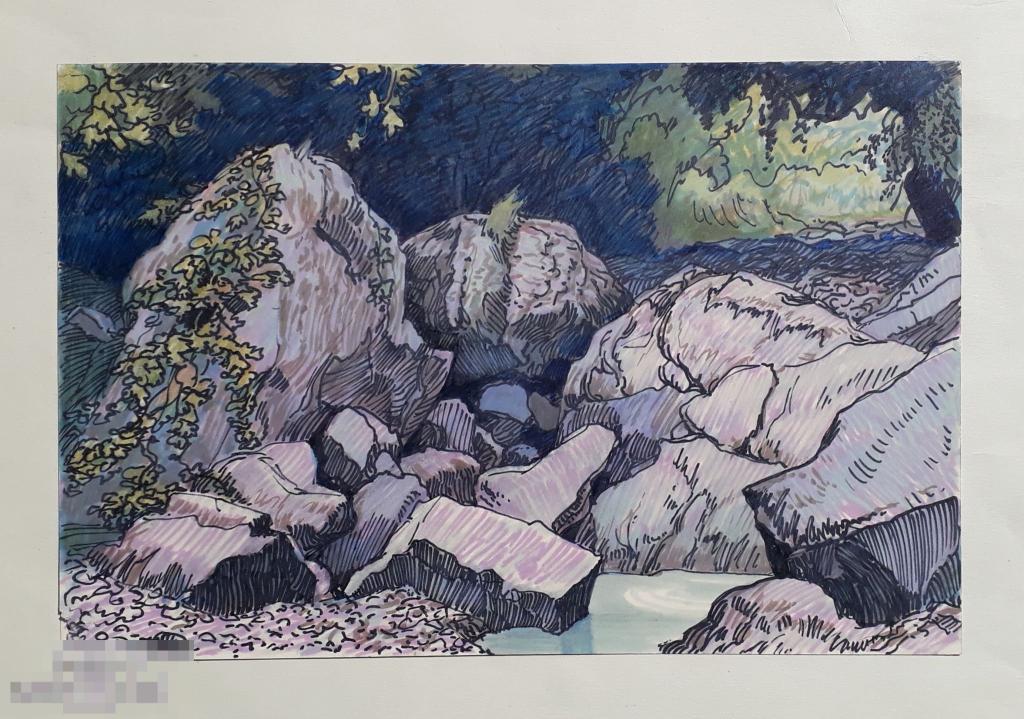 Зайцев А.К. Валуны. 1981. Б., фломастер, 20х30 