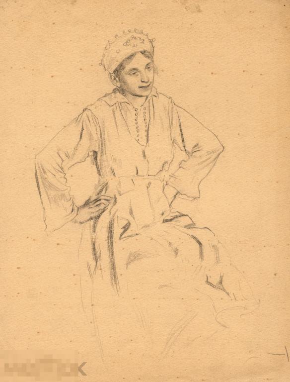 Выгживальский Ф. Портрет девушки. 1910-е гг. Б., карандаш, 28х22 
