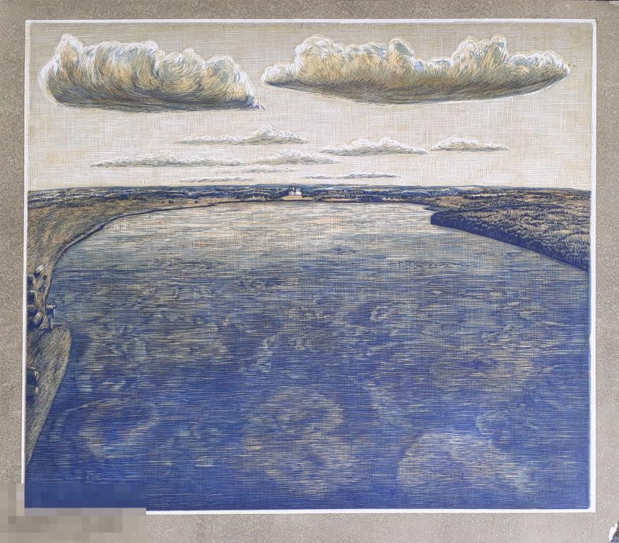 Смирнов М. Бородаевское озеро. Ферапонтово. 1981. Бумага, гравюра на пластике, 37х43 (изображение) 