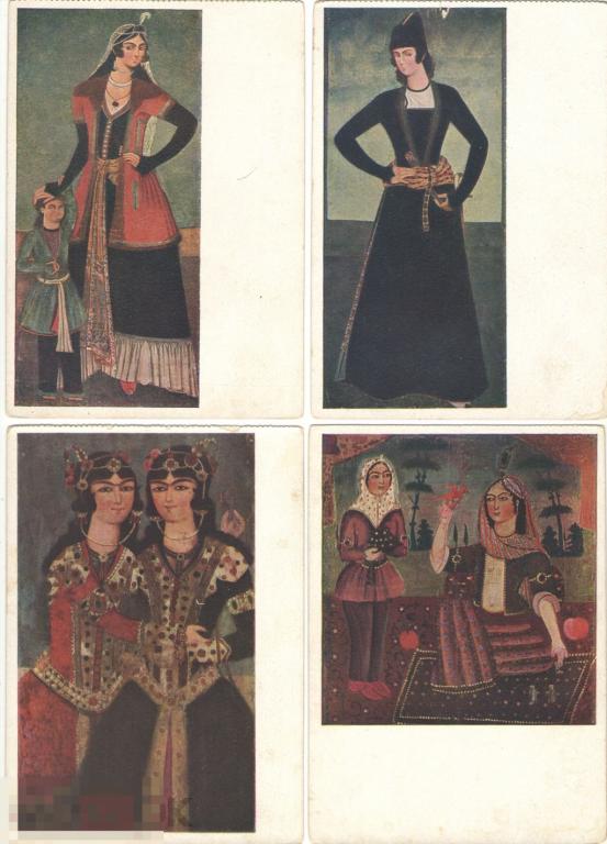 Почтовые карточки. Иранская живопись. Изд. Музея искусств Грузии. Тифлис. 1936 г. 6 штук 