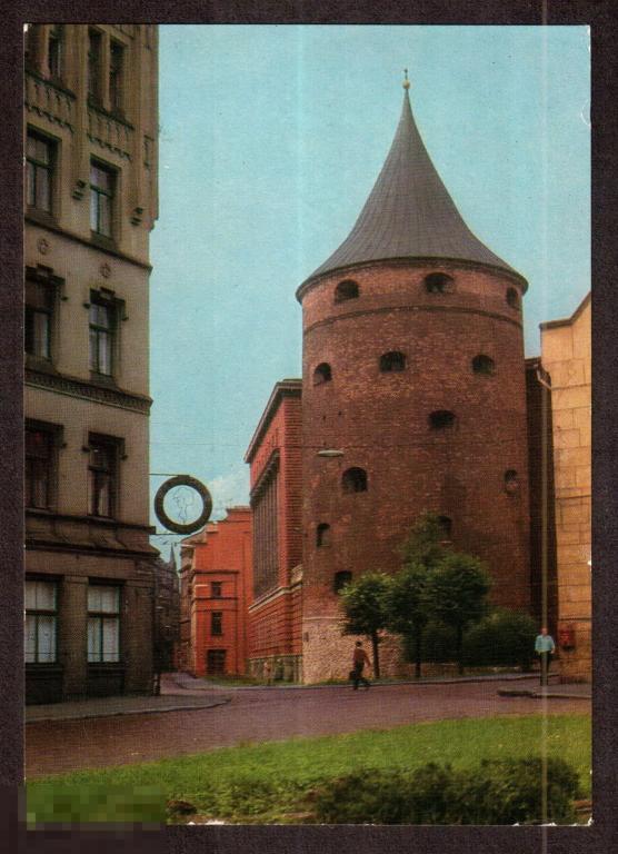 0270 .Открытка. Города СССР. Рига. Пороховая башня 1973. Фото Елин. Фотооткрытка 