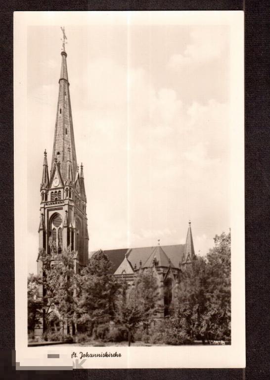 092 .Открытка. Германия. ГДР. Гера. Церковь Святого Иоанна. 1955 год. Фотооткрытка. РЕДКОСТЬ!!! 