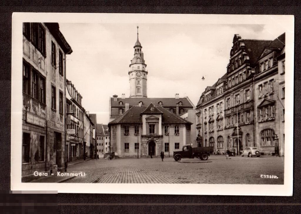 086 .Открытка. Германия. ГДР. Гера. Рынок зерна (зерновой рынок) 1955 год. Фотооткрытка. РЕДКОСТЬ!!! 