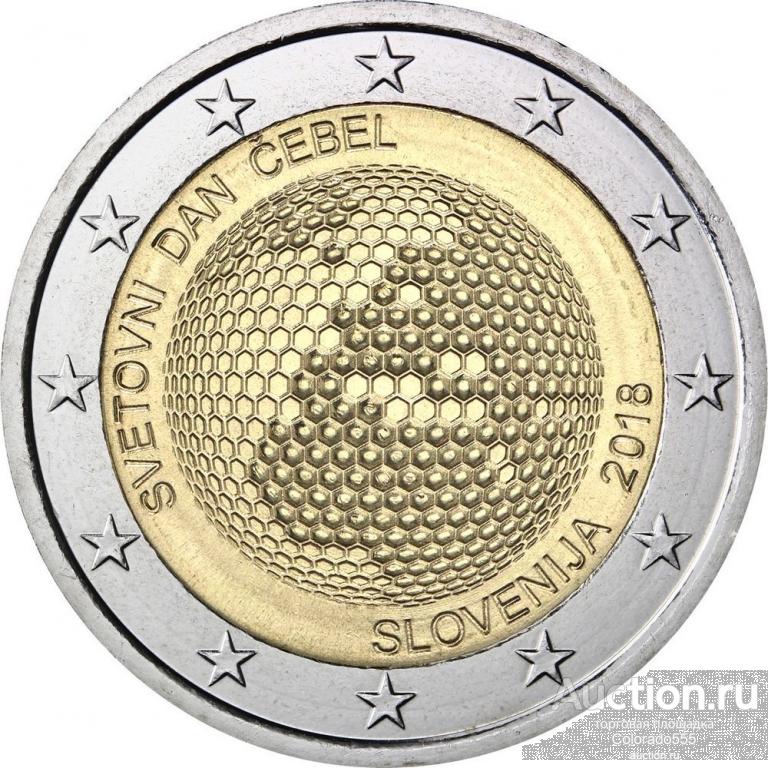 Словения, 2 евро 2018 г., Всемирный день пчёл. UNC.