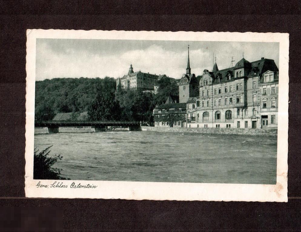 081 .Открытка. Германия. ГДР. Гера, мост, река. 1954 год. Фотооткрытка. РЕДКОСТЬ!!! 