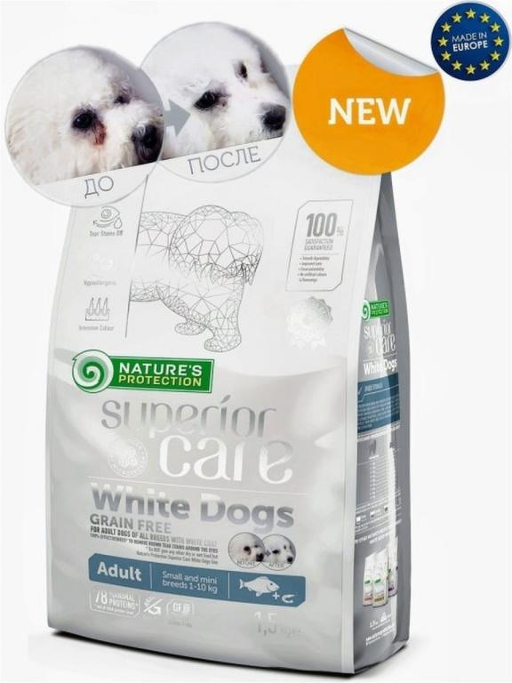 Nature's protection superior care white dogs. сухой корм для белых собак мелких пород. корм nature's protection superior care white dogs. сухой корм для собак с белой шерстью. сухой корм для белых собак мелких пород.