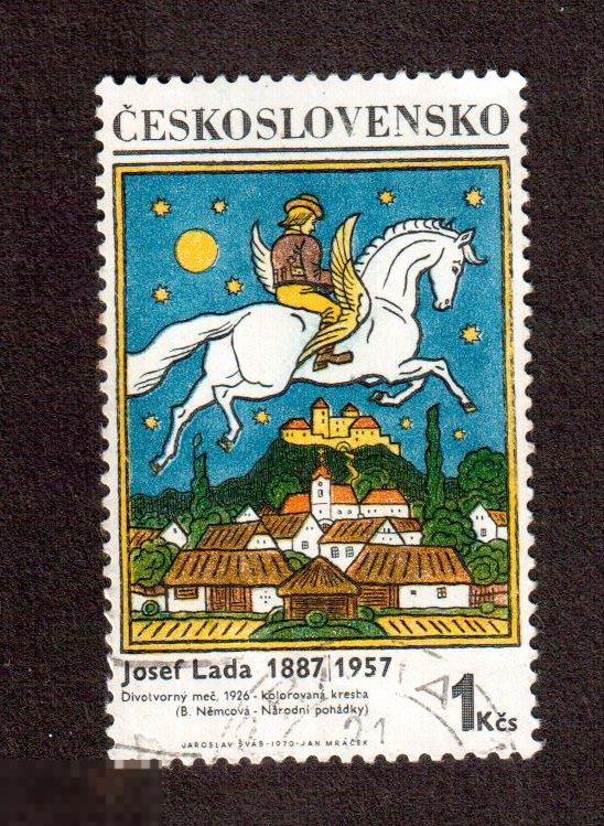 010 .Марки Чехословакия 1970. ЙОЗЕФ ЛАДА 1887-1957 