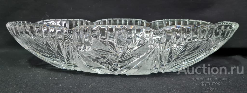 Блюдо овальное Фруктовница Хрусталь СССР Отличное состояние //2.2.34//