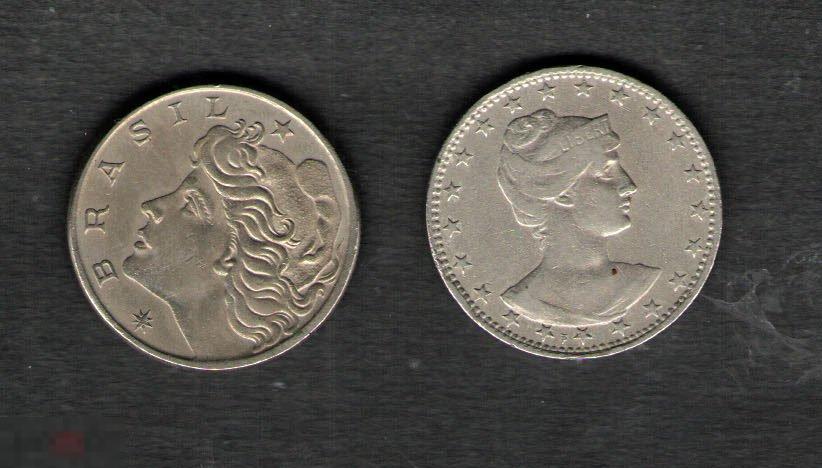 Комплект монет Бразилия. 200 рейс. 20 сентавос 