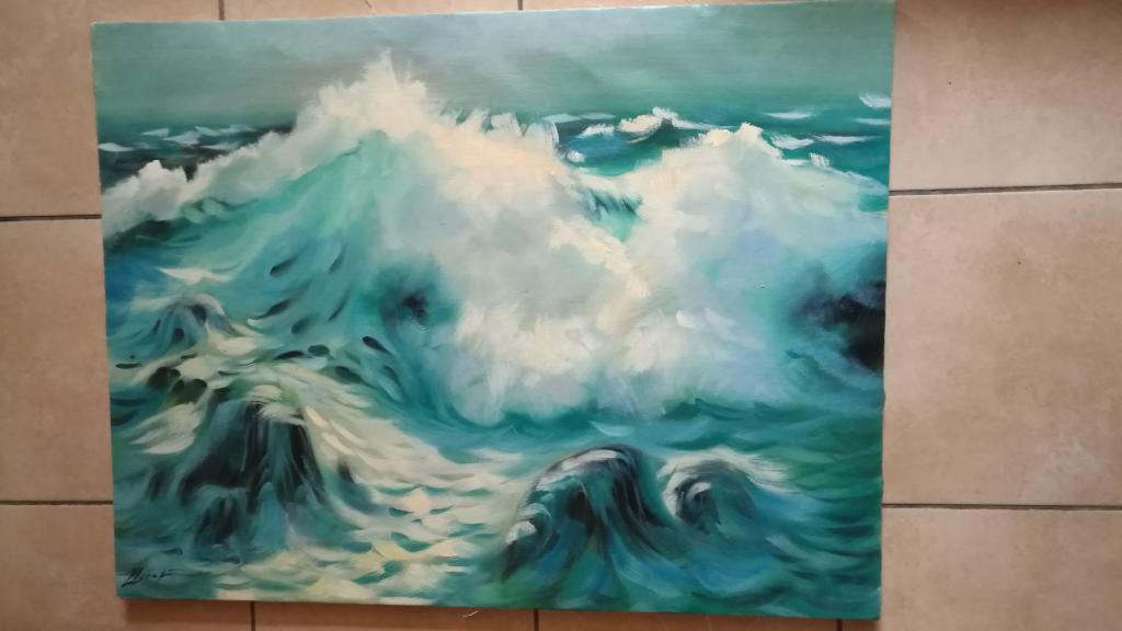 ШУБЕРТ АЛЬБИНА НИКОЛАЕВНА.МОРЕ.2000-Е. ХОЛСТ .МАСЛО.ПОДРАМНИК. 59Х78.   (12МНФ)